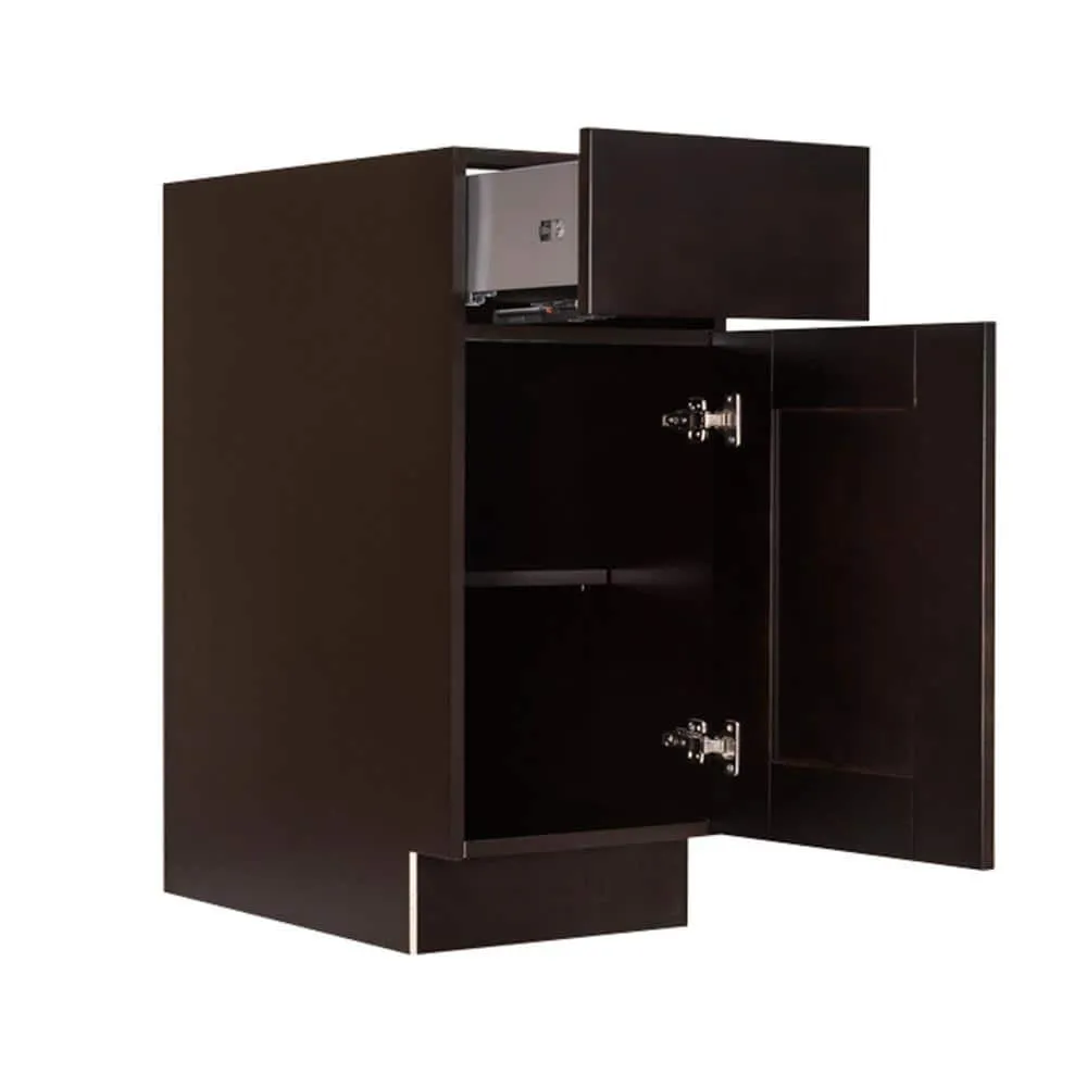 LIFEART CABINETRY Anchester Assembled 21 in. x 34.5 in. x 24 in. Base Cabinet with 1 Door and 1 Drawer in Dark Espresso, photo 3 of 7