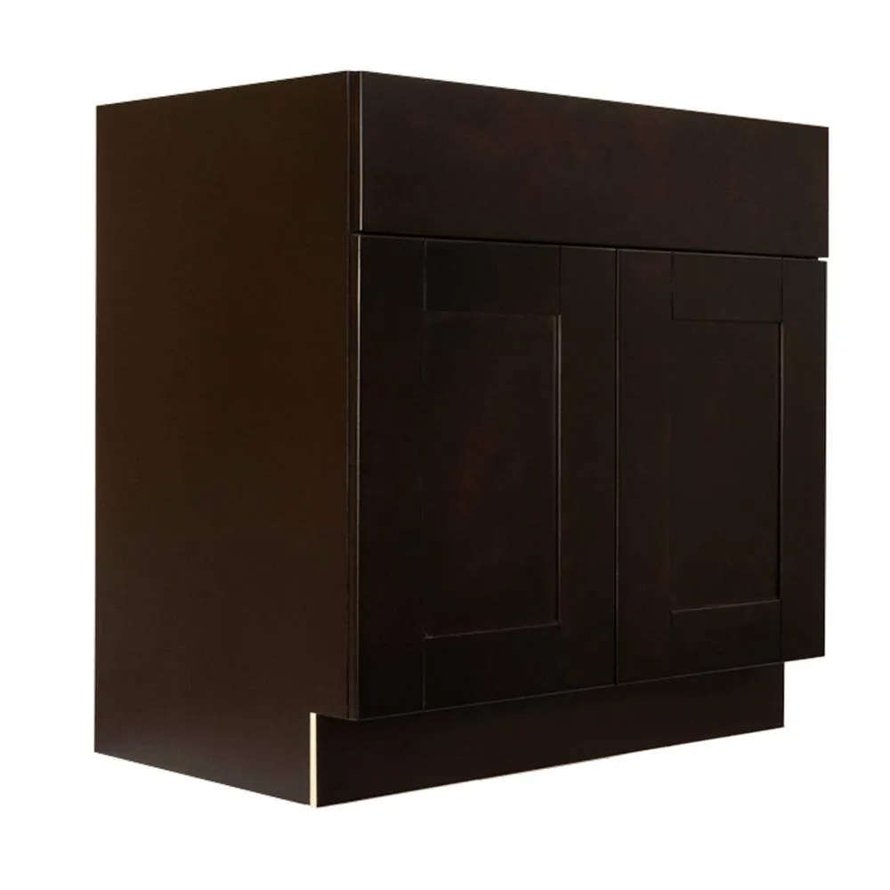 LIFEART CABINETRY Anchester Assembled 27 in. x 34.5 in. x 24 in. Base Cabinet with 2 Doors and 1 Drawer in Dark Espresso, photo 5 of 8