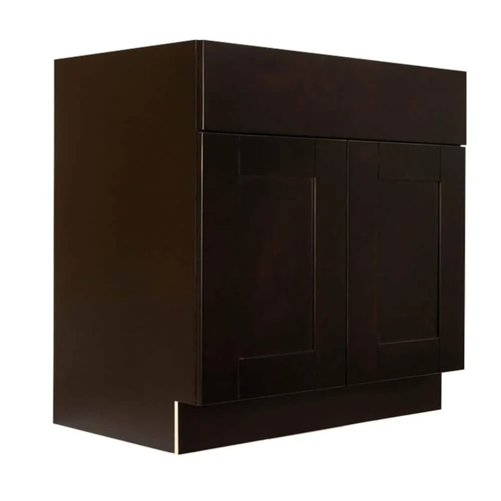 LIFEART CABINETRY Anchester Assembled 36 in. x 34.5 in. x 24 in. Base Cabinet with 2 Doors and 1 Drawer in Dark Espresso, photo 4 of 7