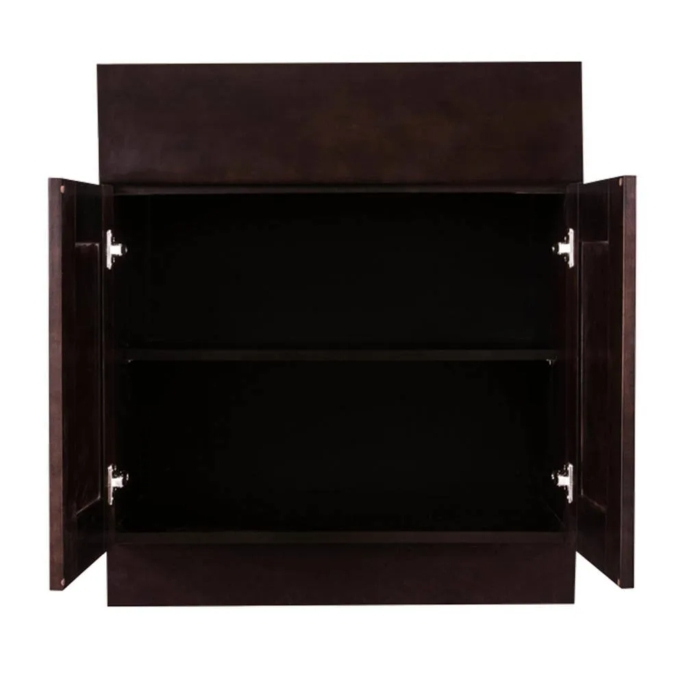 LIFEART CABINETRY Anchester Assembled 36 in. x 34.5 in. x 24 in. Base Cabinet with 2 Doors and 1 Drawer in Dark Espresso, photo 2 of 7