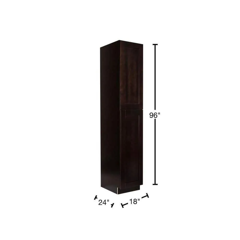LIFEART CABINETRY Anchester Assembled 18 in. x 96 in. x 24 in. Tall Pantry with 2 Doors in Dark Espresso, photo 2 of 8