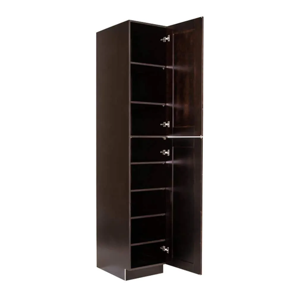LIFEART CABINETRY Anchester Assembled 18 in. x 96 in. x 24 in. Tall Pantry with 2 Doors in Dark Espresso, photo 4 of 8