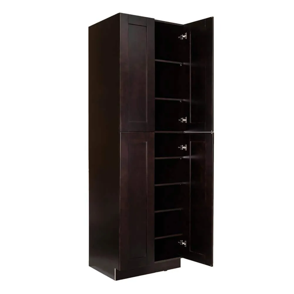 LIFEART CABINETRY Anchester Assembled 24 in. x 84 in. x 24 in. Tall Pantry with 4 Doors in Dark Espresso, photo 4 of 8