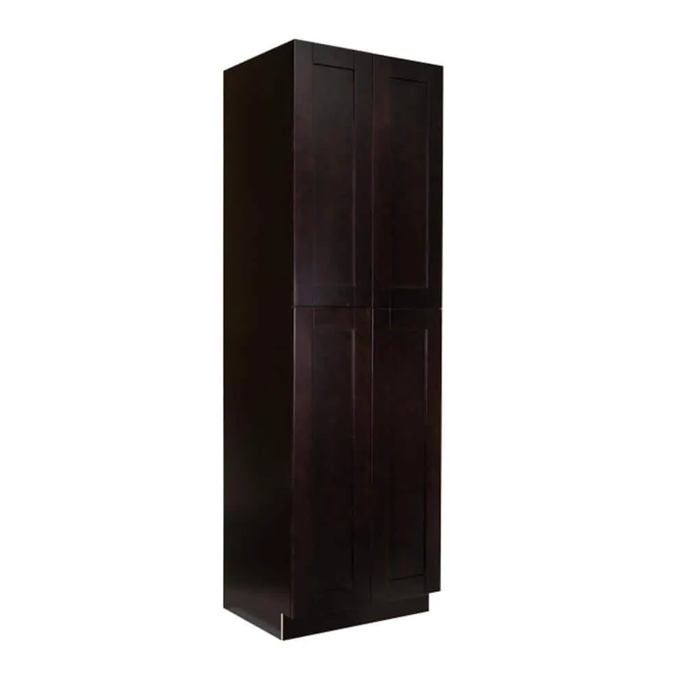 LIFEART CABINETRY Anchester Assembled 24 in. x 90 in. x 24 in. Tall Pantry with 4 Doors in Dark Espresso, photo 4 of 7