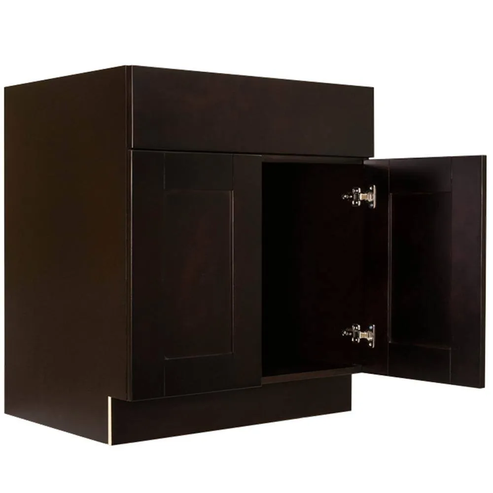 LIFEART CABINETRY Anchester Assembled 27 in. x 34.5 in. x 24 in. Sink Base Cabinet with 2 Doors in Dark Espresso, photo 3 of 6