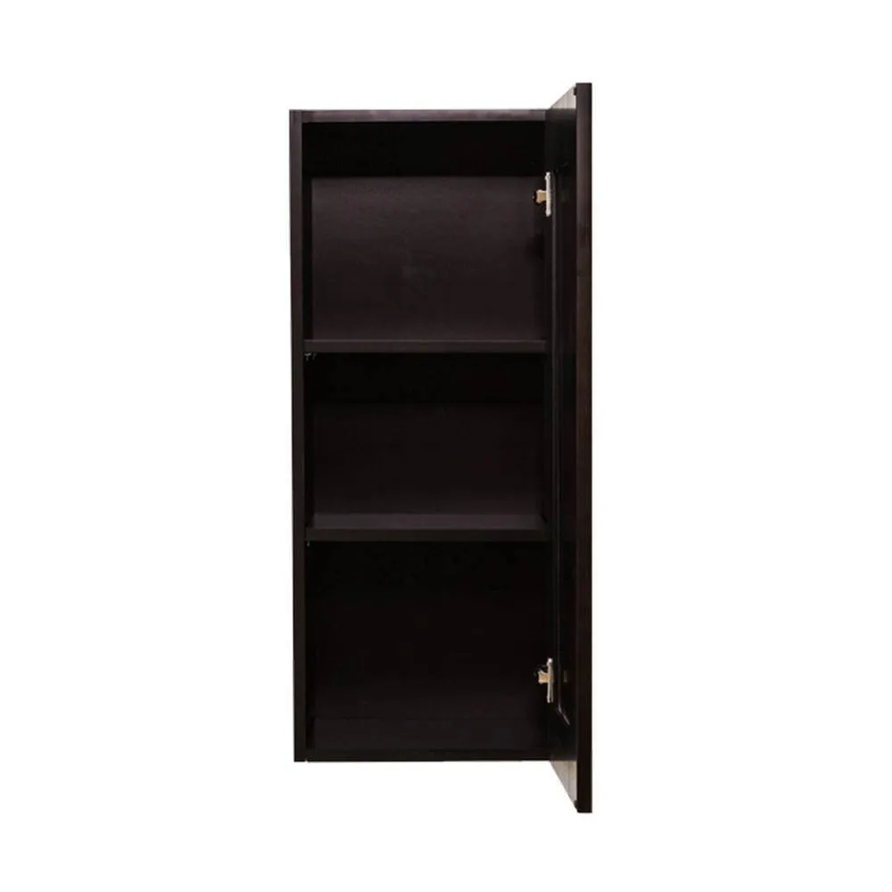 LIFEART CABINETRY Anchester Assembled 12 in. x 36 in. x 12 in. Wall Cabinet with 1 Door 2 Shelves in Dark Espresso, photo 2 of 6