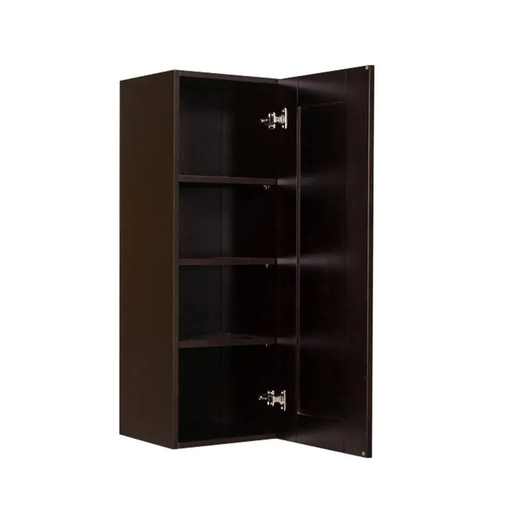 LIFEART CABINETRY Anchester Assembled 12 in. x 42 in. x 12 in. Wall Cabinet with 1 Door 3 Shelves in Dark Espresso, photo 3 of 6