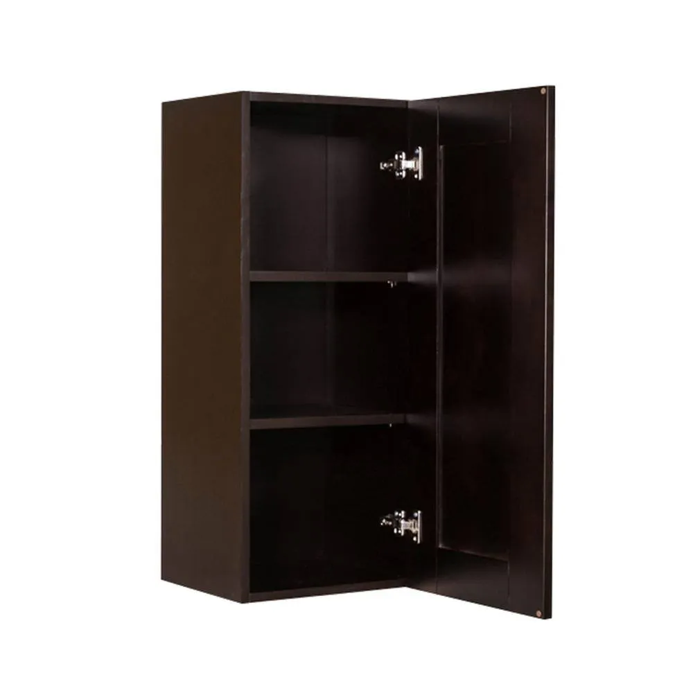 LIFEART CABINETRY Anchester Assembled 18 in. x 36 in. x 12 in. Wall Cabinet with 1 Door 2 Shelves in Dark Espresso, photo 3 of 6