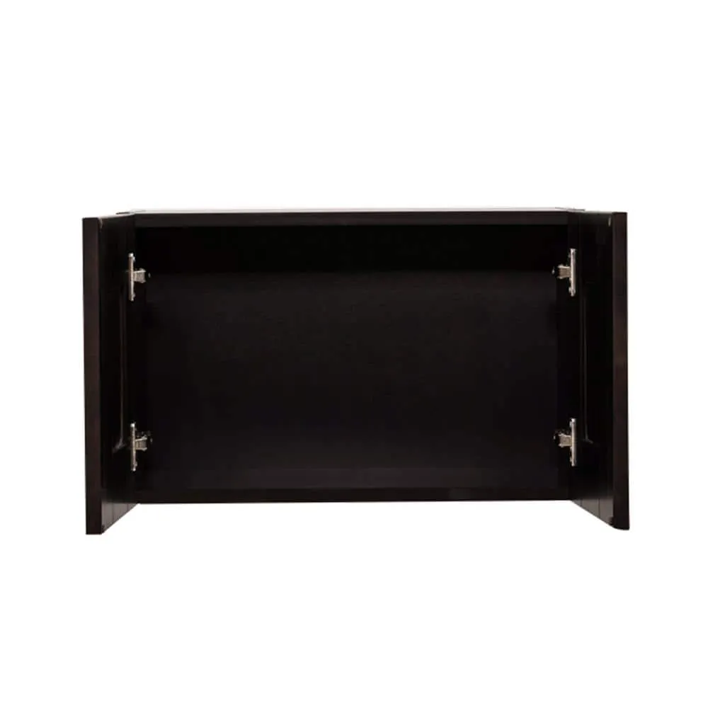 LIFEART CABINETRY Anchester Assembled 24 in. x 15 in. x 12 in. Wall Cabinet with 2 Doors No Shelf in Dark Espresso, photo 2 of 5