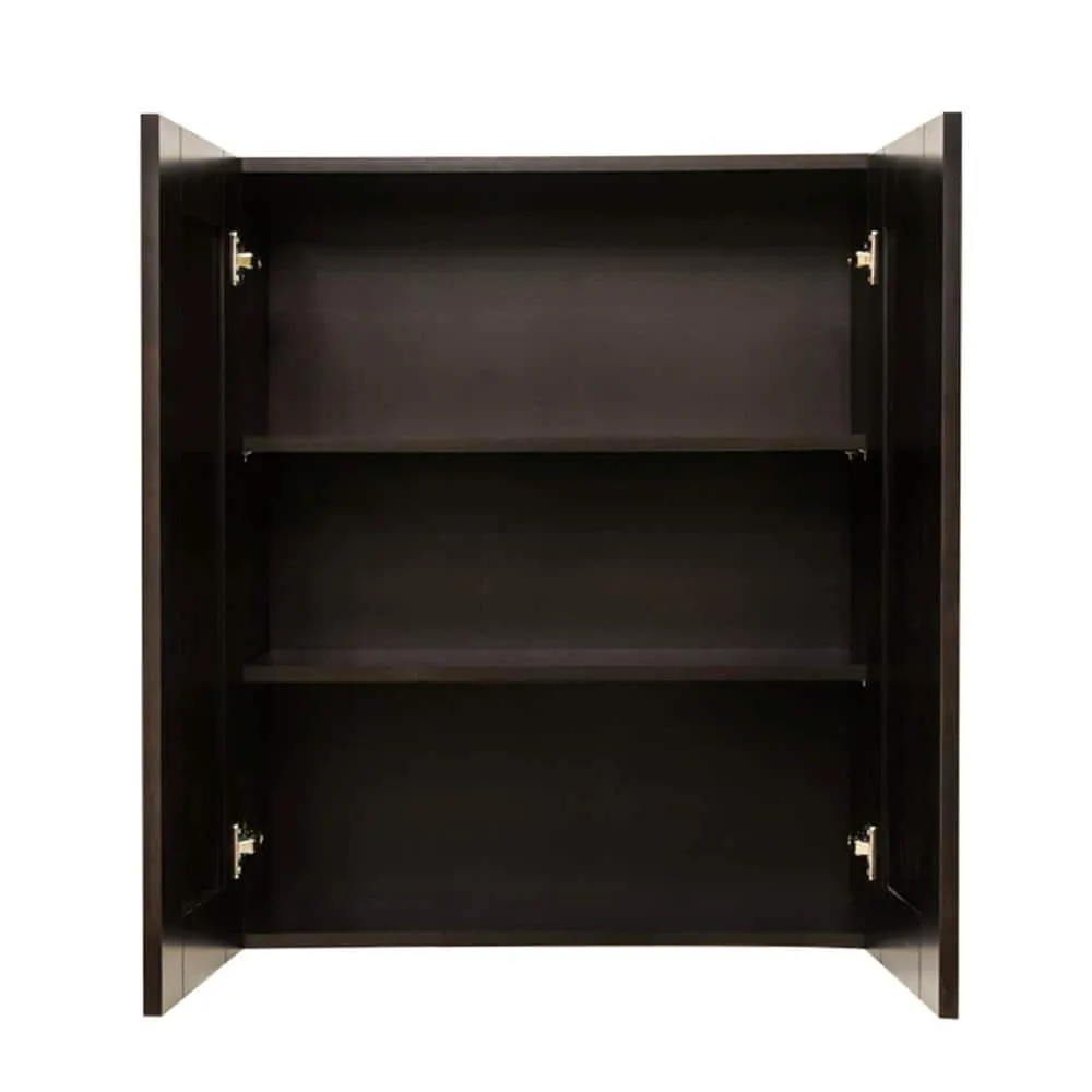 LIFEART CABINETRY Anchester Assembled 24 in. x 36 in. x 12 in. Wall Cabinet with 2 Doors 2 Shelves in Dark Espresso, photo 3 of 7