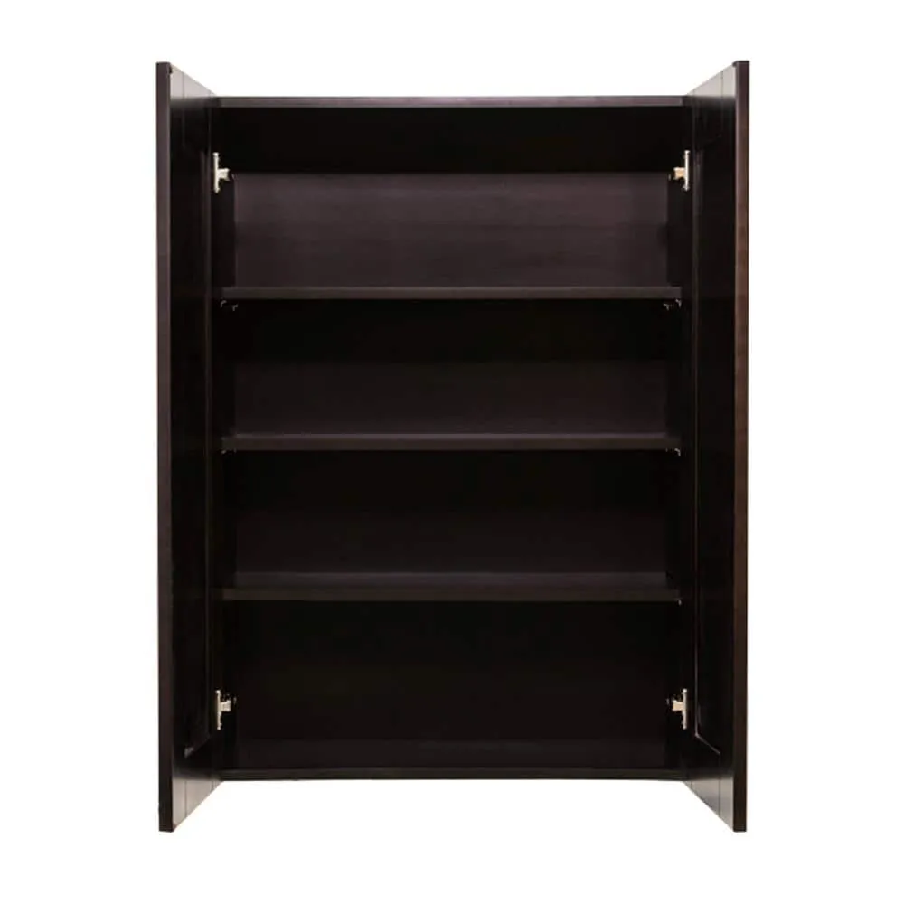 LIFEART CABINETRY Anchester Assembled 24 in. x 42 in. x 12 in. Wall Cabinet with 2 Doors 3 Shelves in Dark Espresso, photo 3 of 7