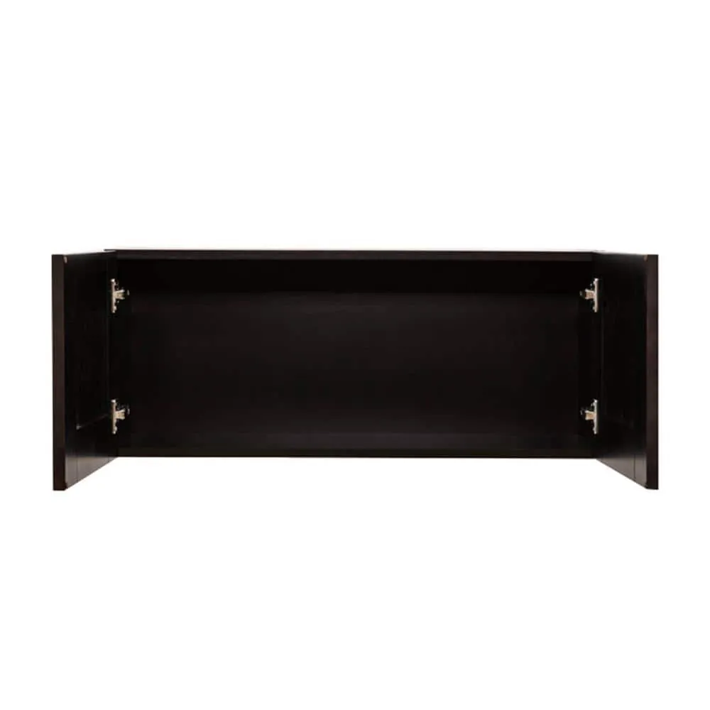 LIFEART CABINETRY Anchester Assembled 36 in. x 12 in. x 12 in. Wall Cabinet with 2 Doors No Shelf in Dark Espresso, photo 3 of 7