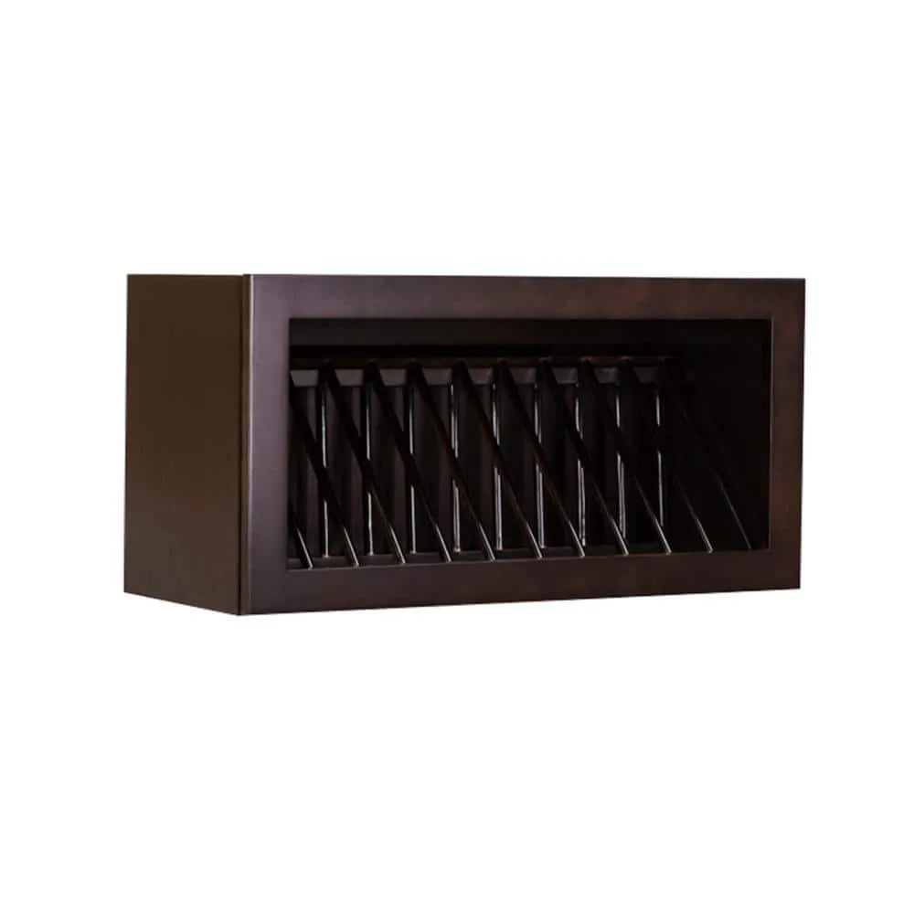 LIFEART CABINETRY Anchester Assembled 30 in. x 15 in. x 12 in. Wall Dish Holder Cabinet in Dark Espresso, photo 3 of 5