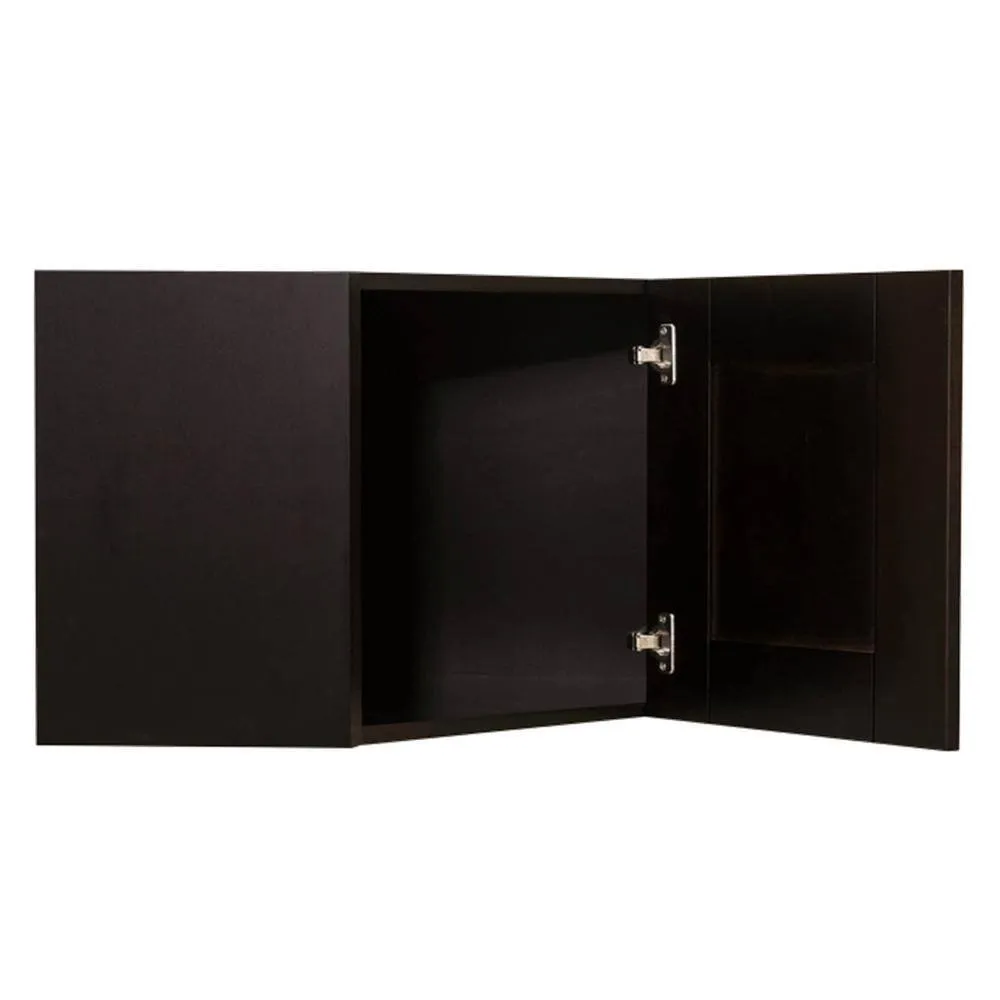 LIFEART CABINETRY Anchester Assembled 24x18x12 in. Wall Diagonal Cabinet with 1 Door in Dark Espresso, photo 3 of 6