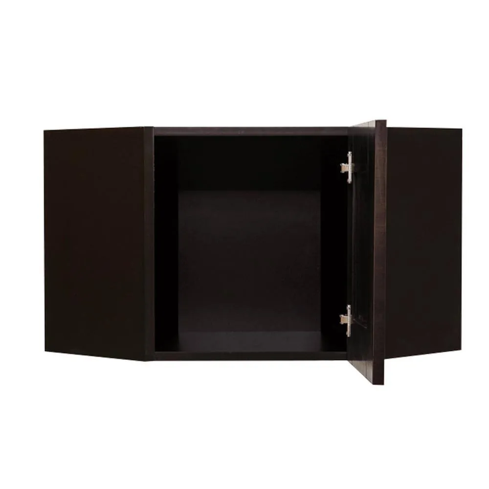 LIFEART CABINETRY Anchester Assembled 24x18x12 in. Wall Diagonal Cabinet with 1 Door in Dark Espresso, photo 2 of 6