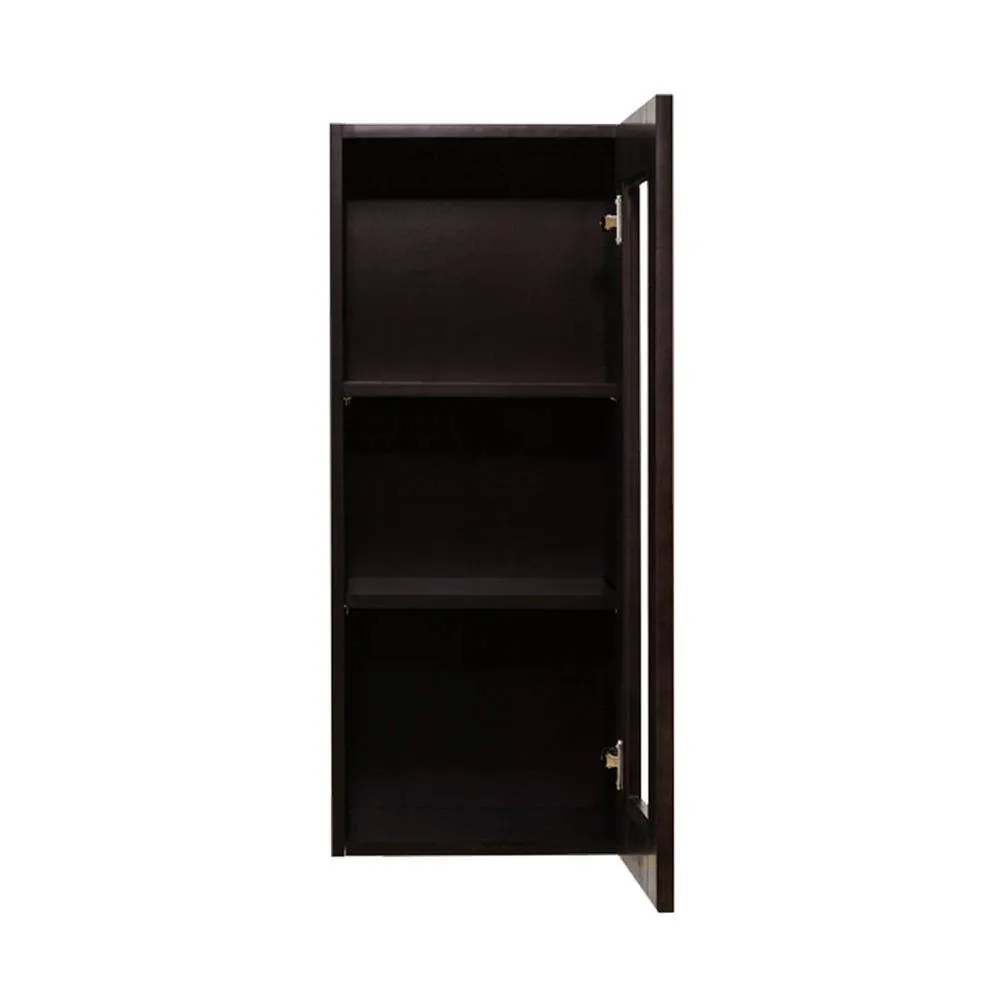 LIFEART CABINETRY Anchester Assembled 12 in. x 36 in. x 12 in. Wall Mullion Door Cabinet with 1 Door 2 Shelves in Dark Espresso, photo 3 of 6