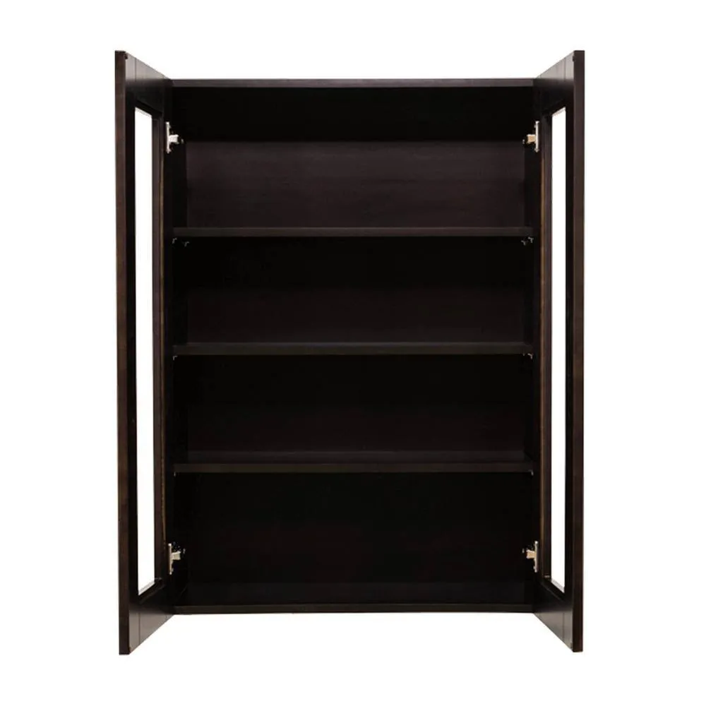 LIFEART CABINETRY Anchester Assembled 24 in. x 42 in. x 12 in. Wall Mullion Door Cabinet with 2 Doors 3 Shelves in Dark Espresso, photo 2 of 5