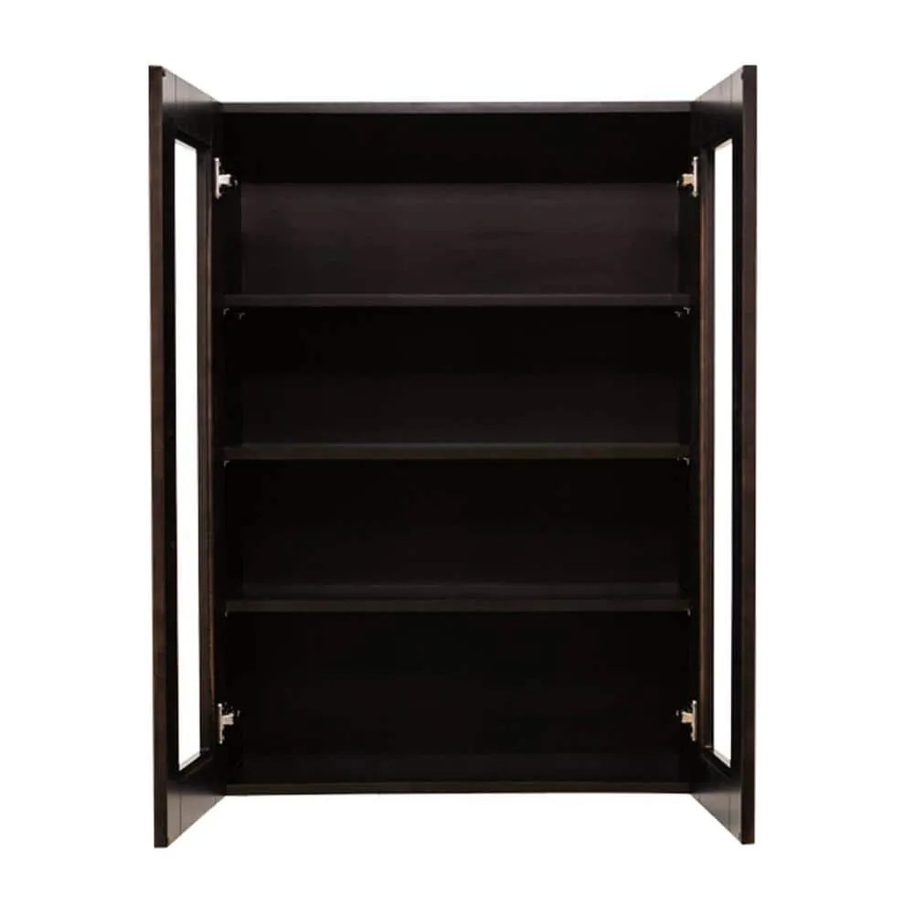 LIFEART CABINETRY Anchester Assembled 30 in. x 42 in. x 12 in. Wall Mullion Door Cabinet with 2 Doors 3 Shelves in Dark Espresso, photo 2 of 5