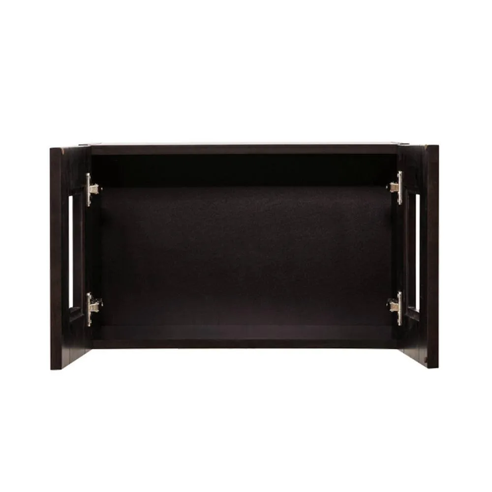 LIFEART CABINETRY Anchester Assembled 36 in. x 18 in. x 12 in. Wall Mullion Door Cabinet with 2 Doors in Dark Espresso, photo 2 of 6
