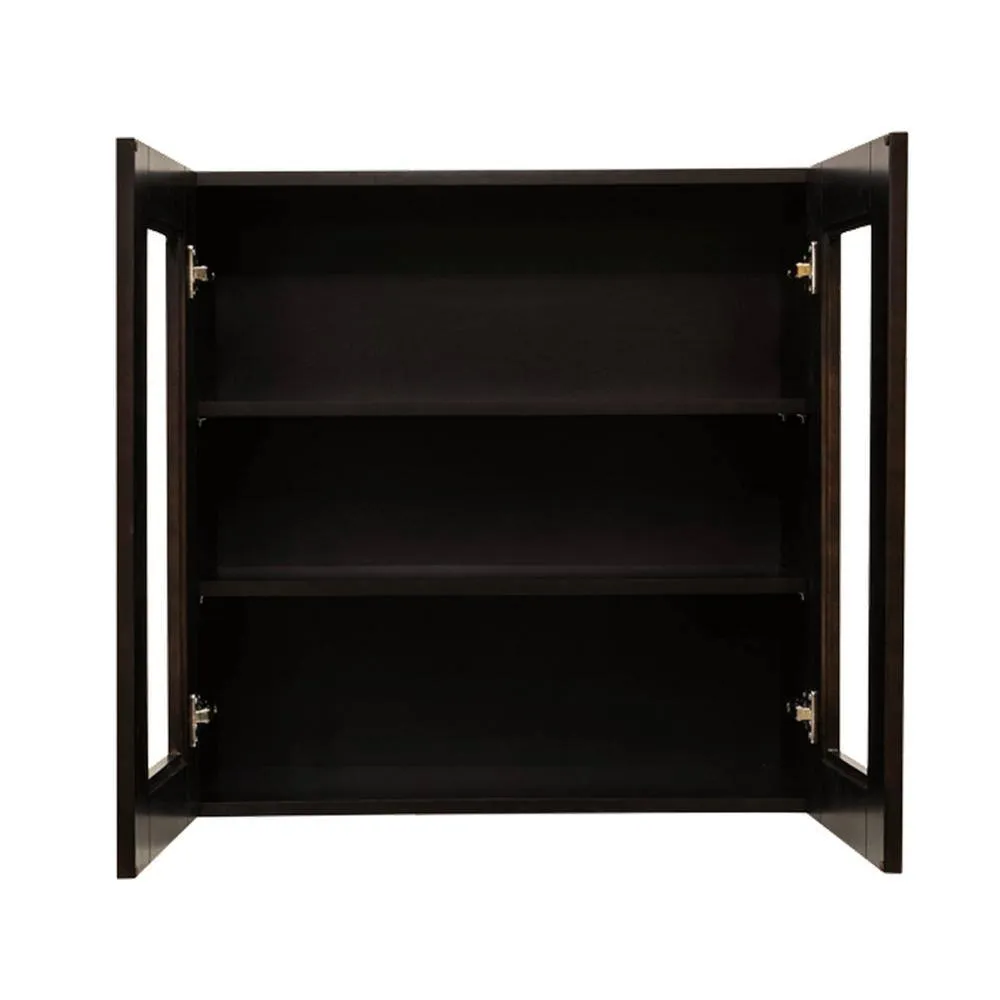 LIFEART CABINETRY Anchester Assembled 36 in. x 30 in. x 12 in. Wall Mullion Door Cabinet with 2 Doors 2 Shelves in Dark Espresso, photo 3 of 7