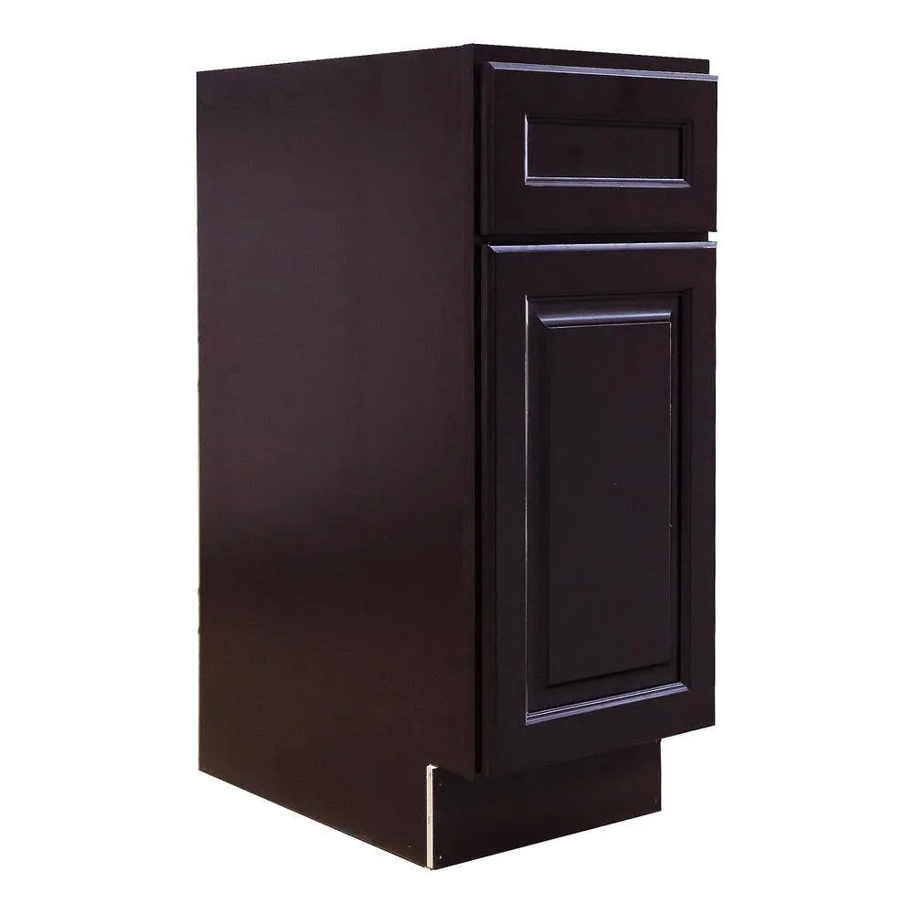 LIFEART CABINETRY Newport Ready to Assemble 9x34.5x24 in. Base Cabinet with 1-Door and 1-Drawer in Dark Espresso, photo 2 of 4
