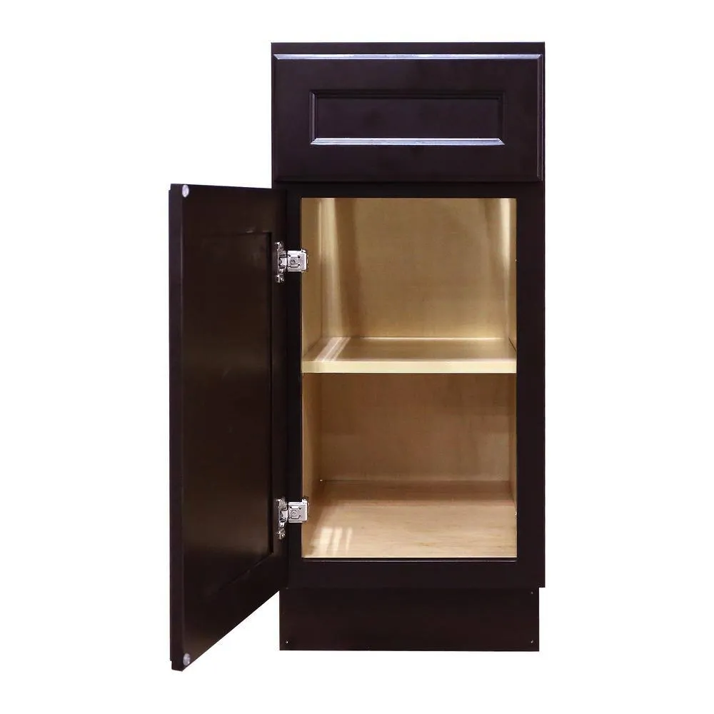 LIFEART CABINETRY Newport Ready to Assemble 21x34.5x24 in. Base Cabinet with 1-Door and 1-Drawer in Dark Espresso, photo 3 of 4