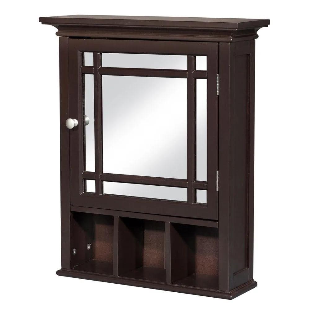 Teamson Home Neal 20 in. W x 24.13 in. H x 6.5 in. D Removable Wooden Medicine Cabinet with Mirrored Door in Espresso, photo 3 of 7