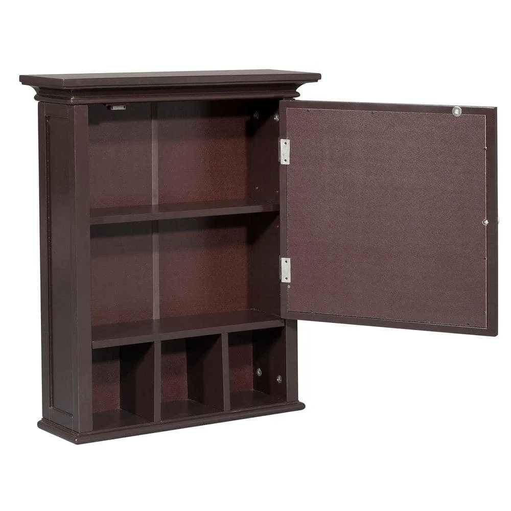Teamson Home Neal 20 in. W x 24.13 in. H x 6.5 in. D Removable Wooden Medicine Cabinet with Mirrored Door in Espresso, photo 4 of 7
