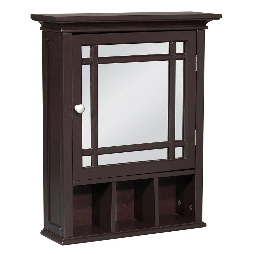 Teamson Home Neal 20 in. W x 24.13 in. H x 6.5 in. D Removable Wooden Medicine Cabinet with Mirrored Door in Espresso, photo 2 of 7