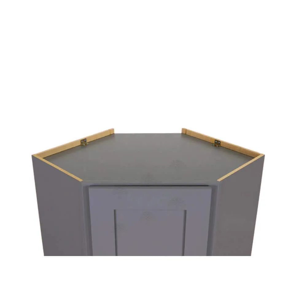 LIFEART CABINETRY Lancaster Gray Plywood Shaker Stock Assembled Wall Diagonal Corner Kitchen Cabinet 24 in. W x 36 in. H x 12 in. D, photo 5 of 8