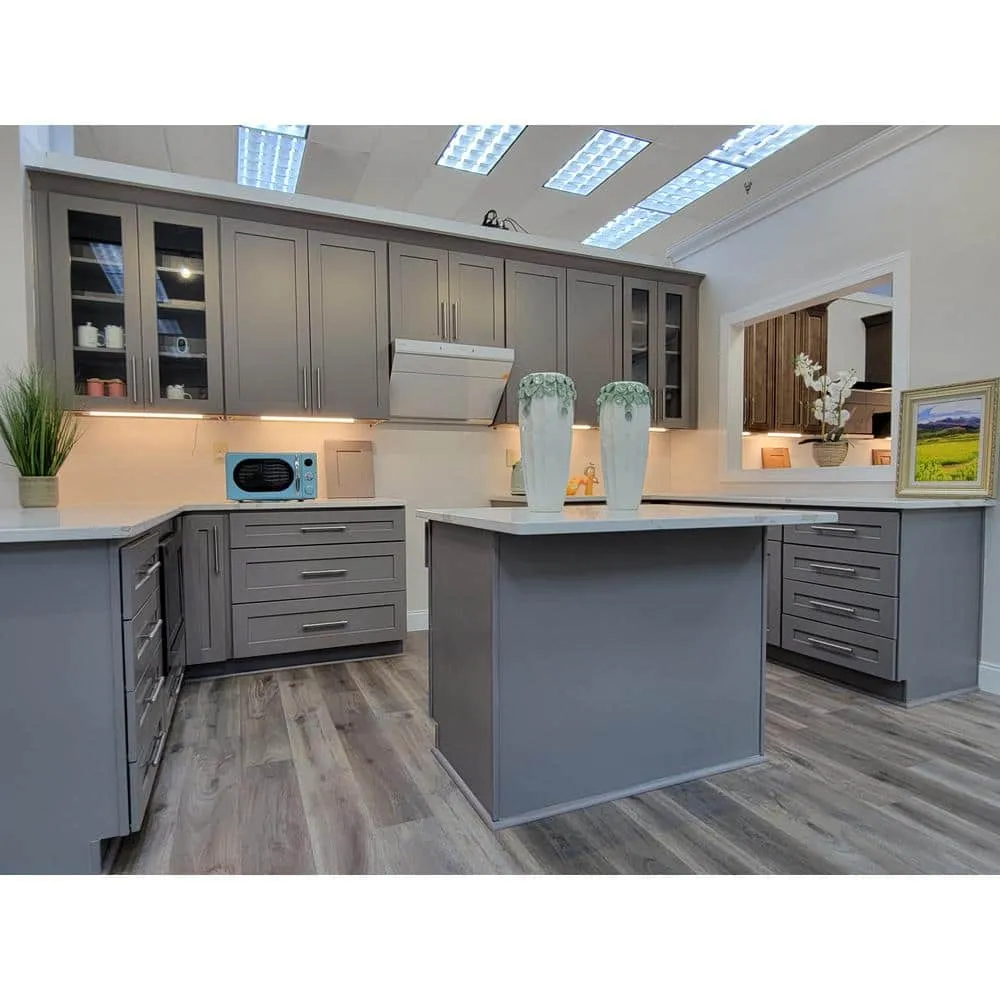LIFEART CABINETRY Lancaster Gray Plywood Shaker Stock Assembled Wall Diagonal Corner Kitchen Cabinet 24 in. W x 36 in. H x 12 in. D, photo 7 of 8