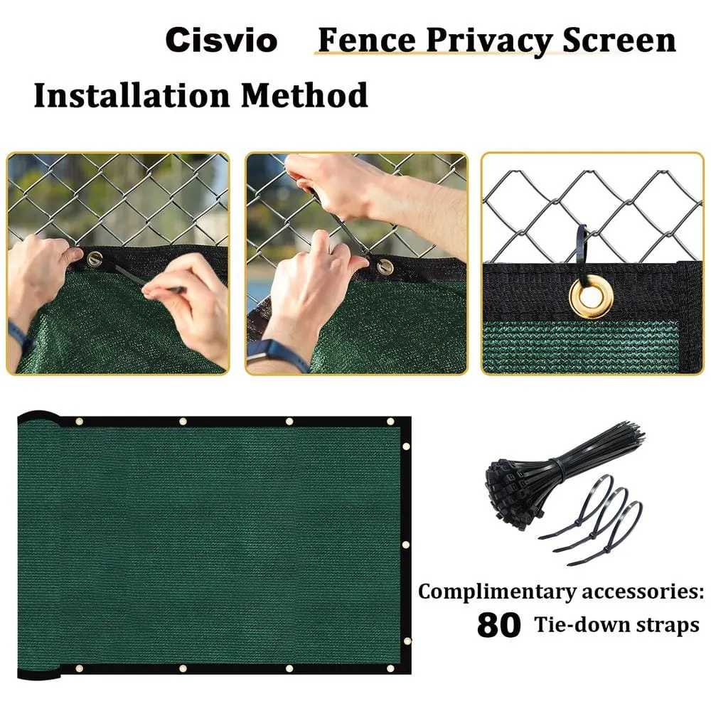5 ft. x 50 ft. Privacy Screen Fence Heavy-Duty Protective Covering Mesh Fencing for Patio Lawn Garden Balcony Dark Green, photo 2 of 10