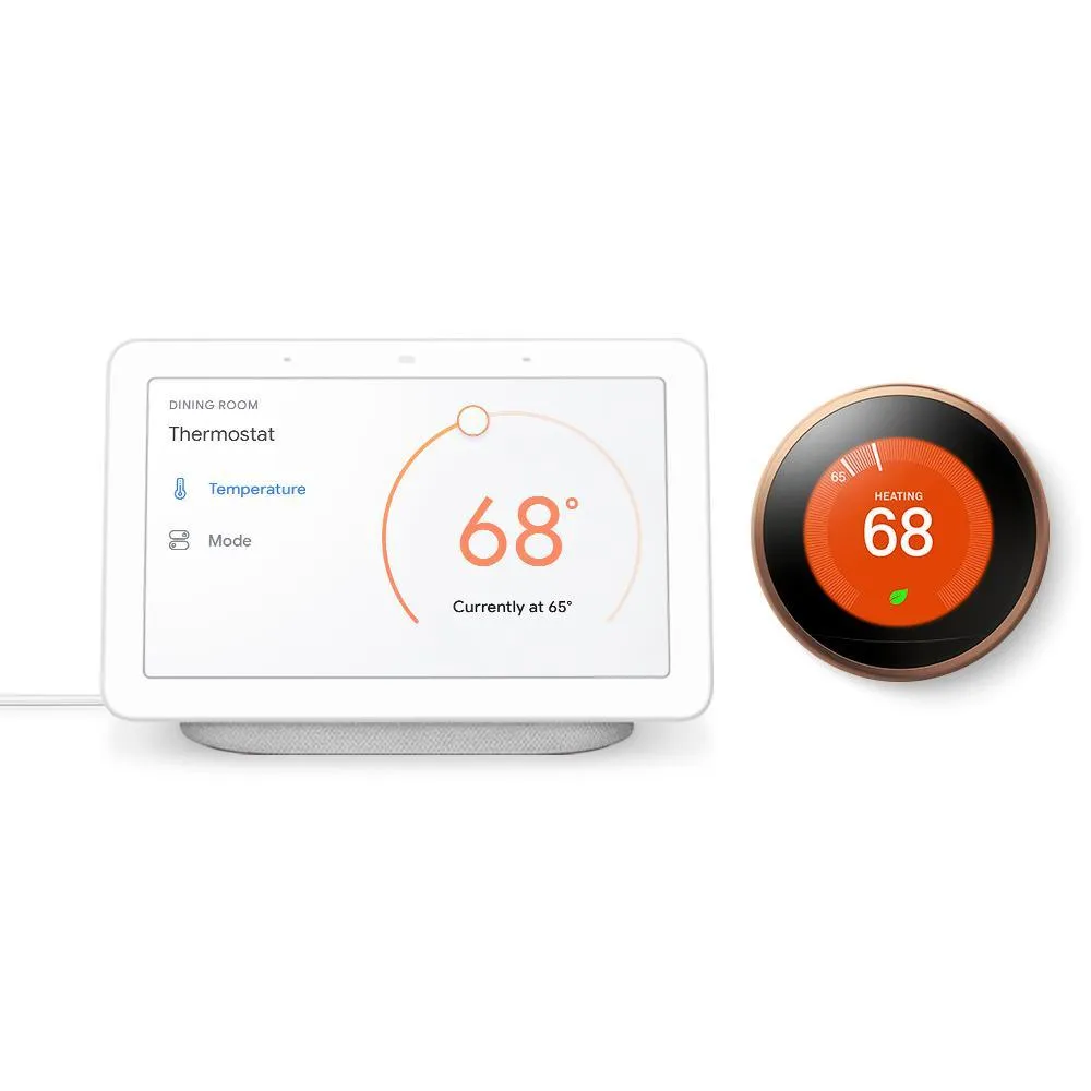 Nest Hub Chalk + Nest Learning Thermostat 3rd Gen in White, photo 12 of 20