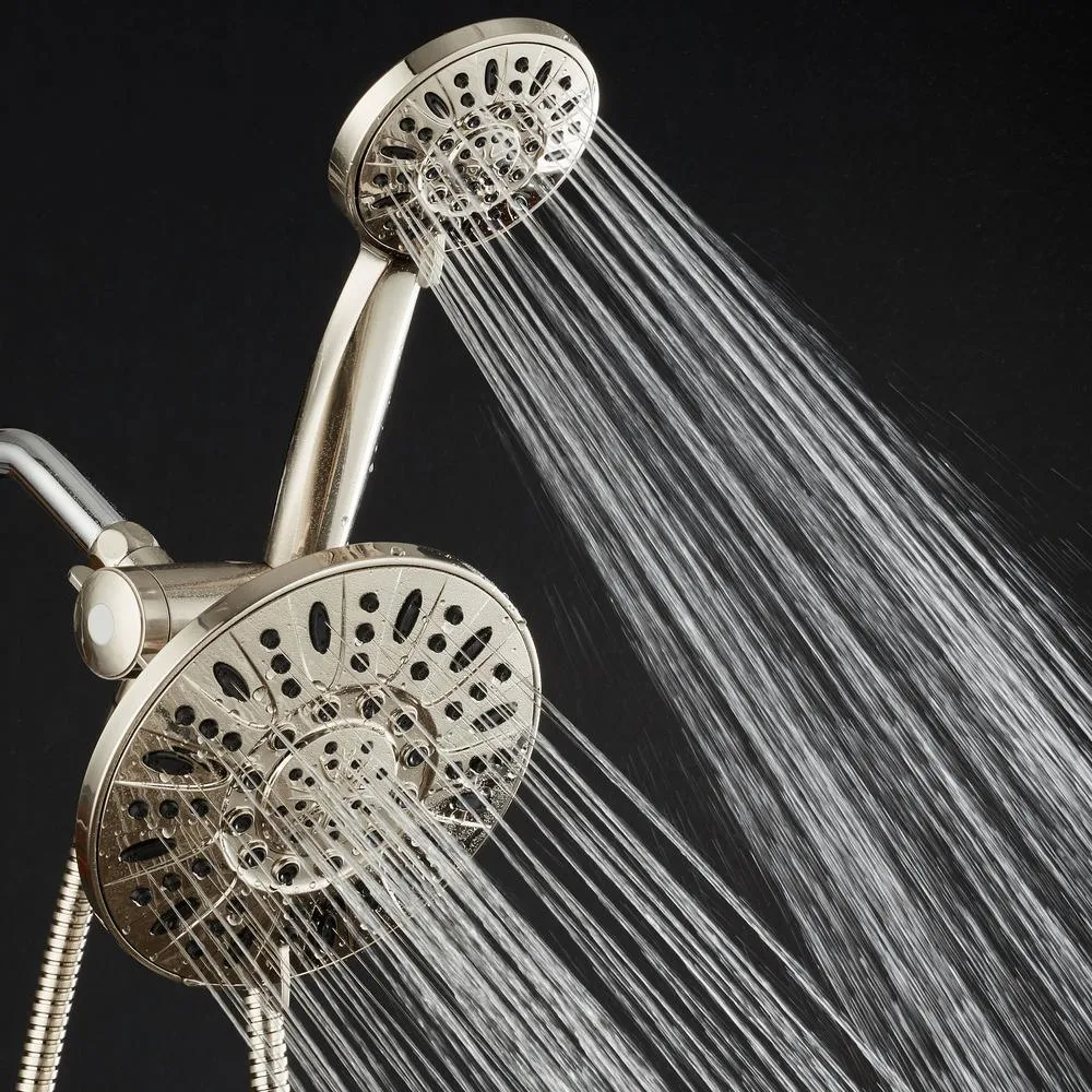 48-spray 7 in. Dual Shower Head and Handheld Shower Head with Body spray in Brushed Nickel, photo 3 of 7