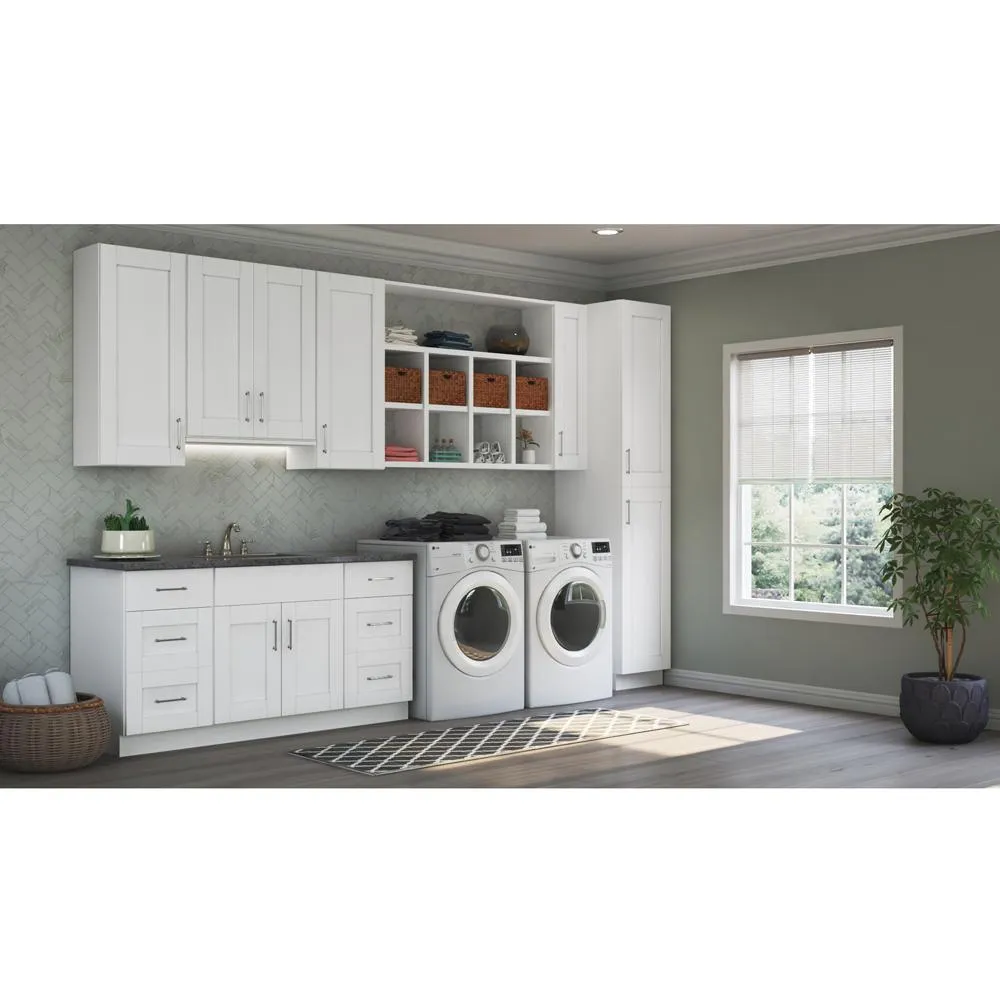 Shaker Assembled 24x30x12 in. Diagonal Corner Wall Kitchen Cabinet in Satin White, photo 10 of 25