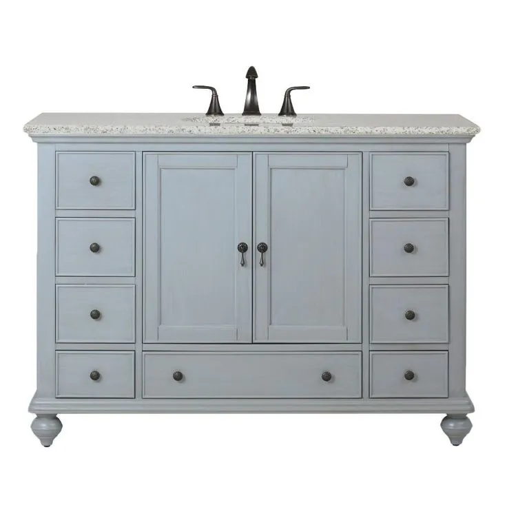 Newport 25 in. W x 21-1/2 in. D Bath Vanity in Pewter with Granite Vanity Top in Grey, photo 6 of 13