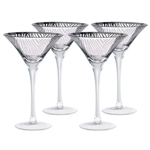 8 oz. Zebra Gold Design Martini Glass (Set of 4)