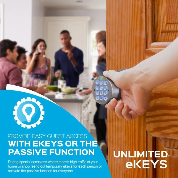 TurboLock Weatherproof Electronic Smart Bluetooth Keyless Door Lock w/ App, Live Monitoring, and Keyless Entry - Easy Installation, photo 2 of 7