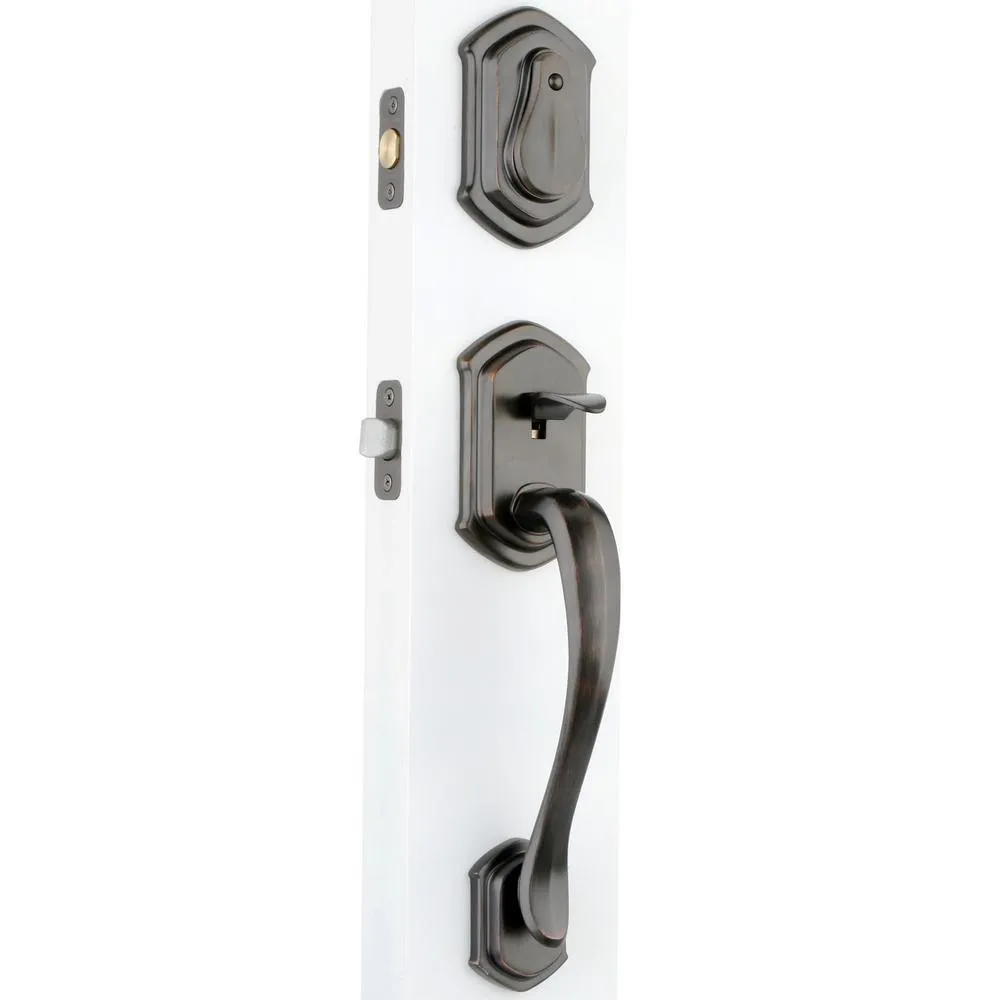 Prestige Medina Single Cylinder Venetian Bronze Door Handleset with Arch Rose Madrina Door Lever feat SmartKey Security, photo 6 of 6