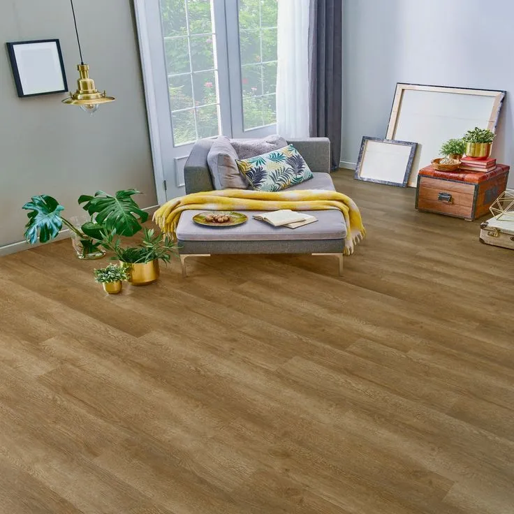 Style Selections Tawny Oak 6-mil x 6-in W x 36-in L Waterproof Interlocking Luxury Vinyl Plank Flooring, photo 7 of 8