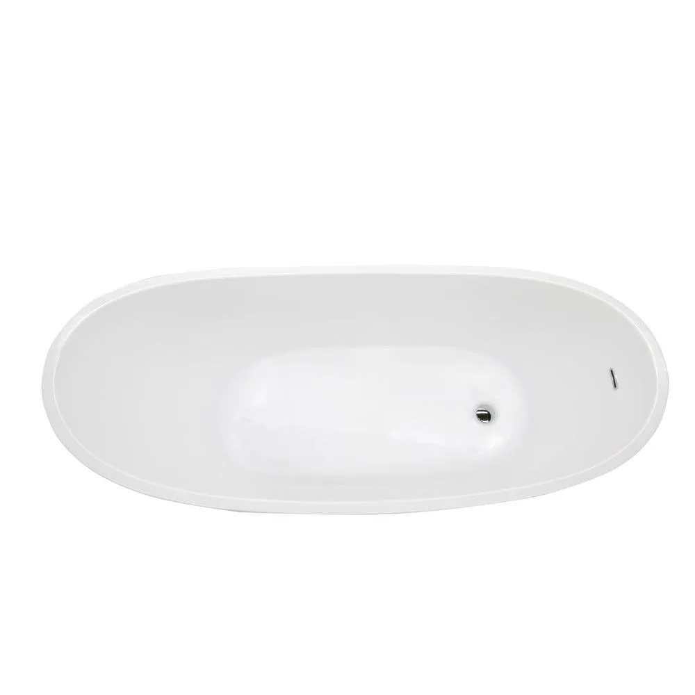 ANZZI Stratus 5.6 ft. Acrylic Freestanding Bathtub, Reversible Drain, Glossy White (67 x 29.5 x 29 in), photo 4 of 11