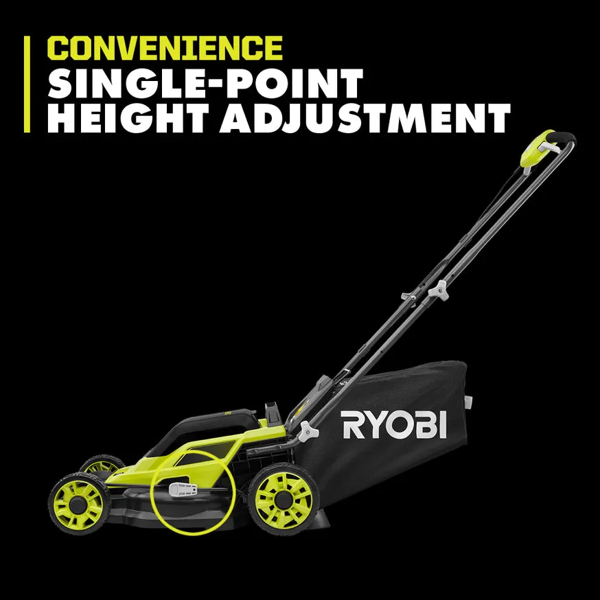 RYOBI 13 in. ONE+ 18-Volt Lithium-Ion Cordless Walk-Behind Push Lawn Mower Kit with 4.0Ah Battery and Charger, photo 6 of 8