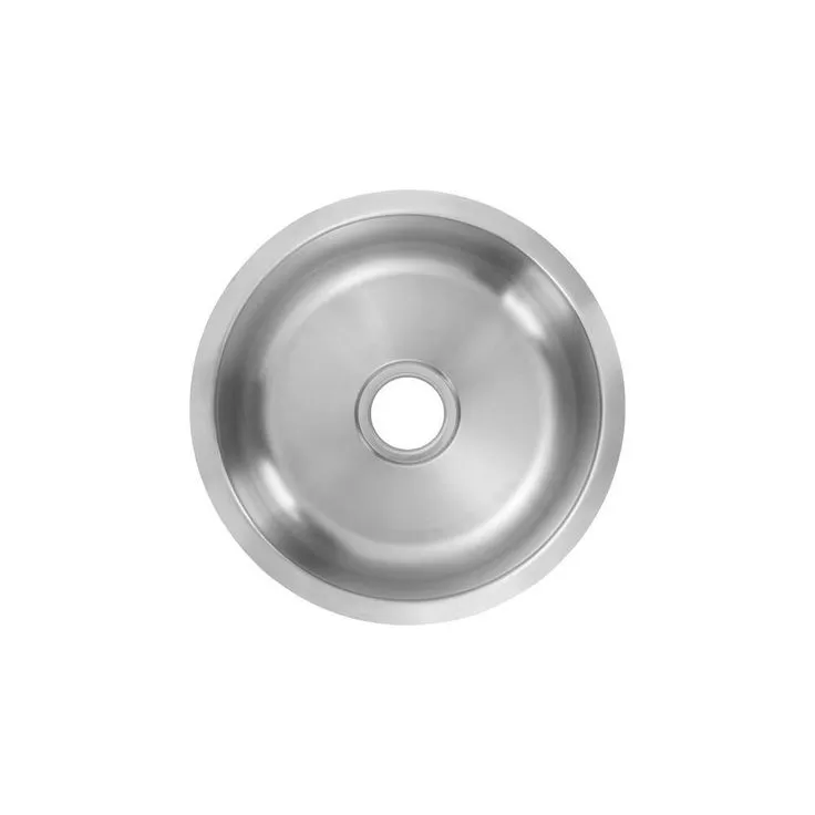 All-in-1 Undermount 18-Gauge Stainless Steel 16 in. 0-Hole Round Single Bowl Bar Sink with Gooseneck Kitchen Faucet, photo 3 of 6