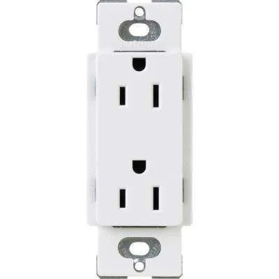 Claro 15 Amp Duplex Outlet, White