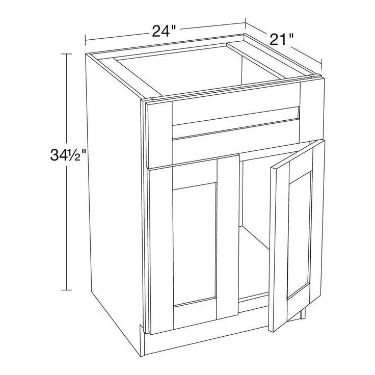 Home Decorators Collection Washington Vessel Blue Plywood Shaker Assembled Vanity Sink Base Kitchen Cabinet Sft Cls 24 in W x 21 in D x 34.5 in H, photo 4 of 6