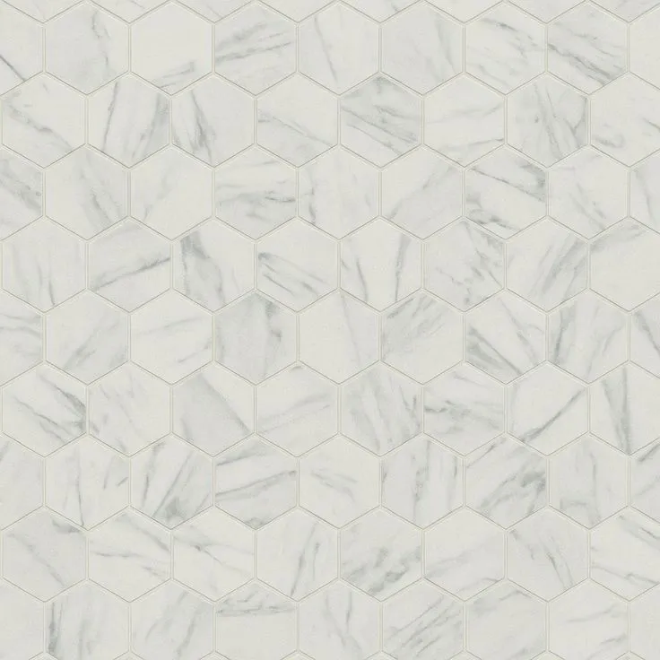 Lifeproof Carrara 10 in. x 12 in. x 6.35mm Ceramic Hexagon Mosaic Floor and Wall Tile (0.81 sq. ft. / piece), photo 3 of 5