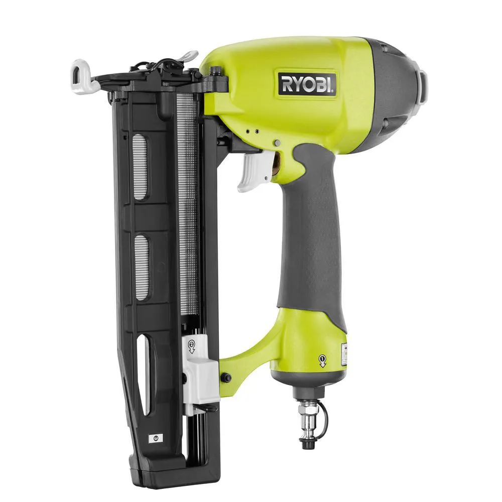 RYOBI 6 Gal. Electric Pancake Air Compressor w/ 18-Gauge 2-1/8 in. Brad Nailer, 16-Gauge 2-1/2 in. Finish Nailer, 25 ft. Hose, photo 5 of 7