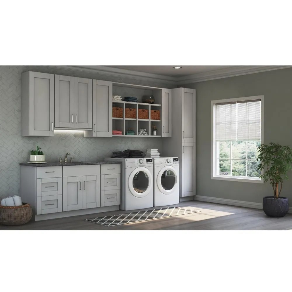 Shaker Assembled 28.5x34.5x16.5 in. Lazy Susan Corner Base Kitchen Cabinet in Dove Gray, photo 7 of 13