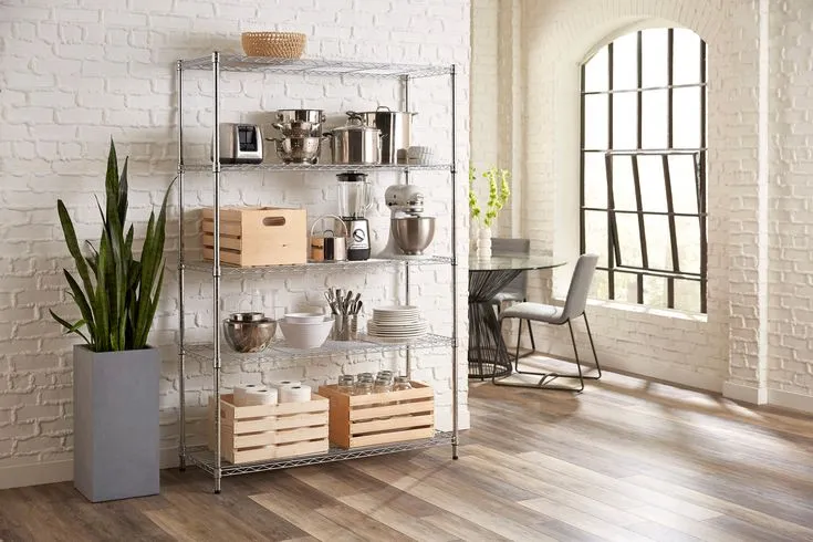 Style Selections 18-in D x 47.7-in W x 72-in H 5-Tier Steel Utility Freestanding Shelving Unit, photo 5 of 8