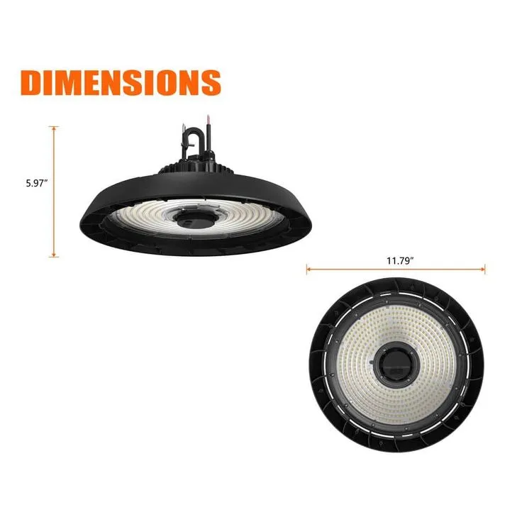 Commercial Electric 14 in. Black Integrated LED Dimmable High Bay Light at 30000 Lumens, 5000K Daylight, photo 6 of 9